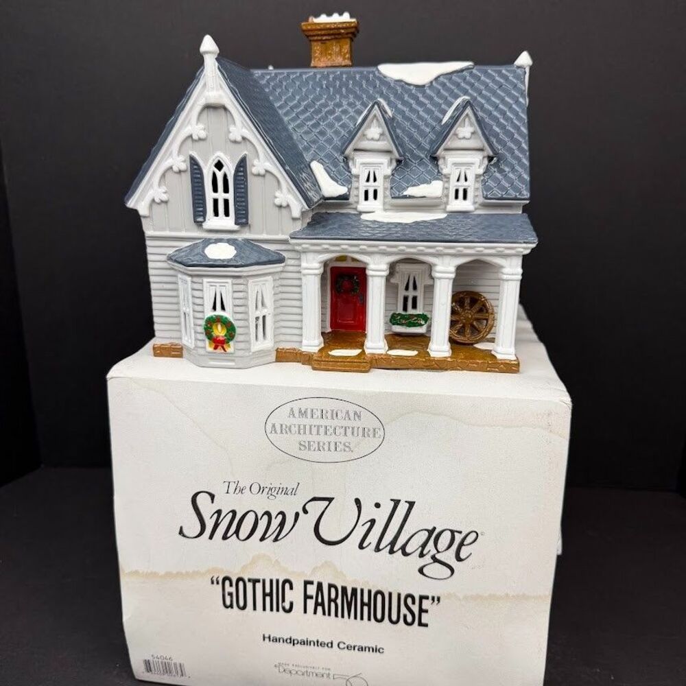 Department 56 Snow Village American Architecture Series Gothic Farmhouse 54046